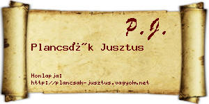 Plancsák Jusztus névjegykártya